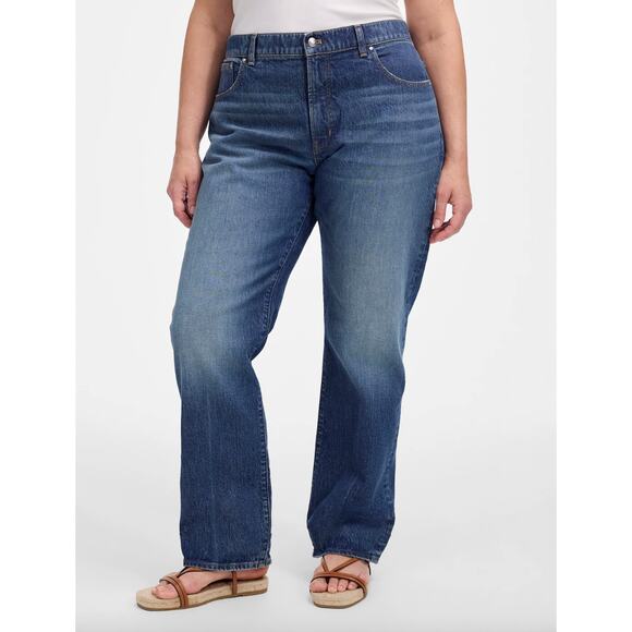 Madewell The Plus Curvy Longline Straight Jean Greendale Wash Blue 22W NWT - Picture 2 of 13